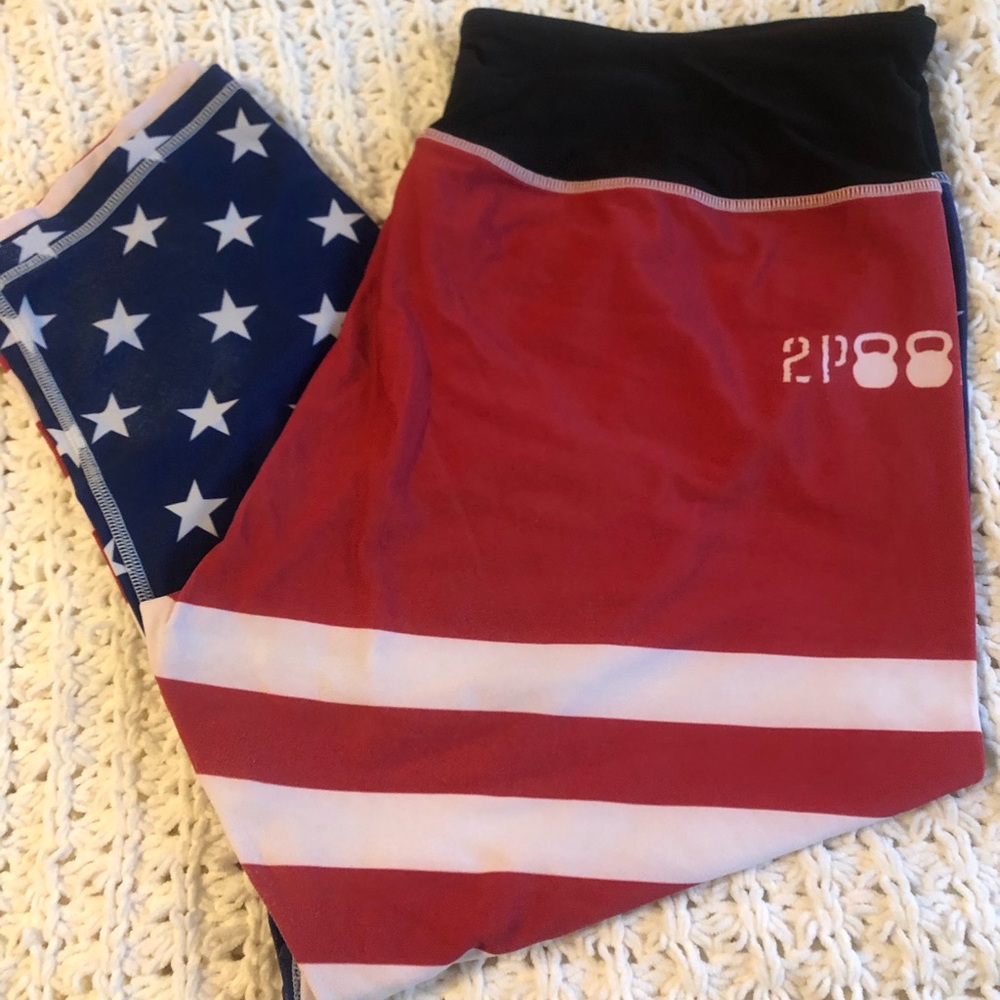 American flag workout pants